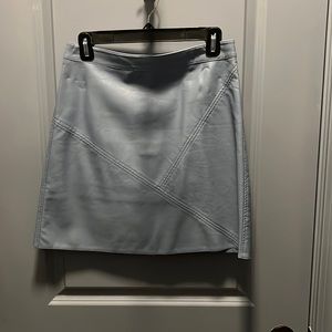 Blue Faux Leather Mini Skirt